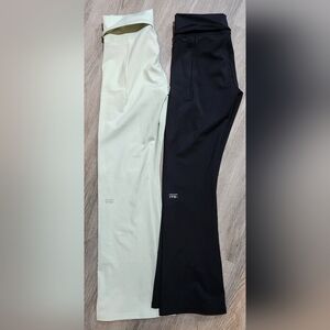 Abercrombie YPB High Waist Flare Leggings in Black & Light Sage 13/14